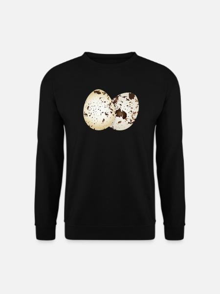 Gezeichnete Wachtel-Eier in natürlichen Farben - Unisex Pullover - Schwarz