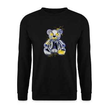Graffiti Bär Metall Neon Street Art - Unisex Pullover - Schwarz - Vorne - Alina (178cm) & Michal (187cm)