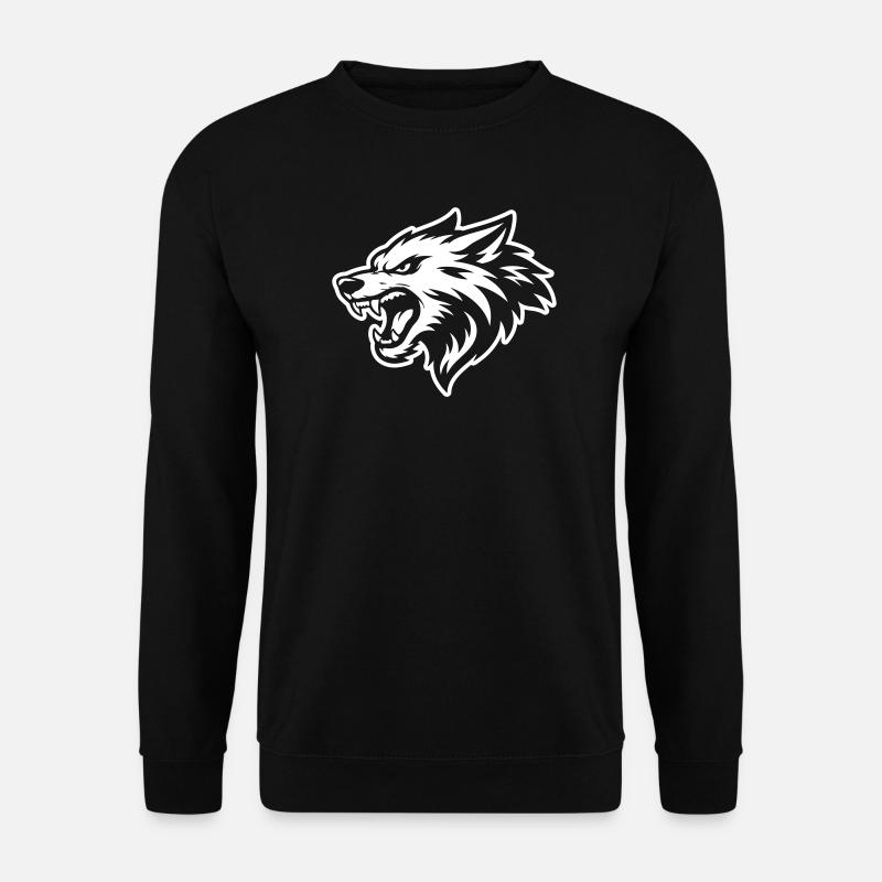 Wolf Kopf - Unisex Pullover - Schwarz