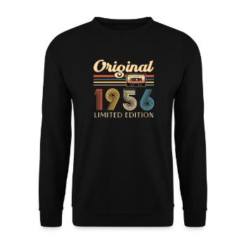 70e anniversaire 70e anniversaire Original 1956 - Sweat-shirt Unisexe - noir - Devant - Alina (178cm) & Michal (187cm)