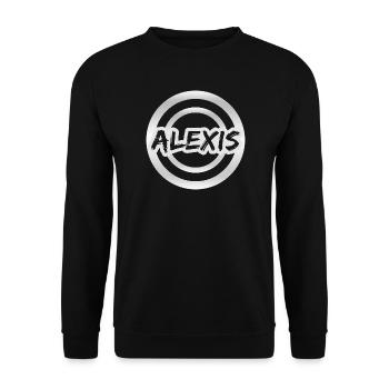 Geschenk für Alexis - Unisex Pullover - Schwarz - Vorne - Alina (178cm) & Michal (187cm)