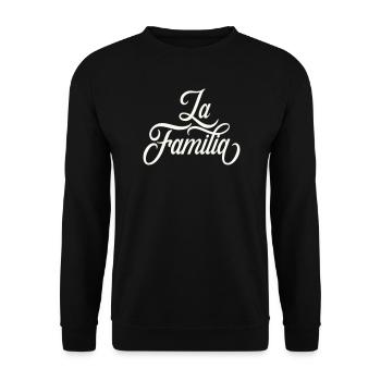 La Familie Schriftzug - Unisex Pullover - Schwarz - Vorne - Alina (178cm) & Michal (187cm)