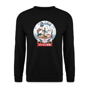 Festin de ramen Neko - Sweat-shirt Unisexe - noir - Devant - Alina (178cm) & Michal (187cm)