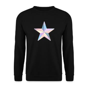 Pastel Iridezed Star - Unisex Sweatshirt - black - Front - Alina (178cm) & Michal (187cm)