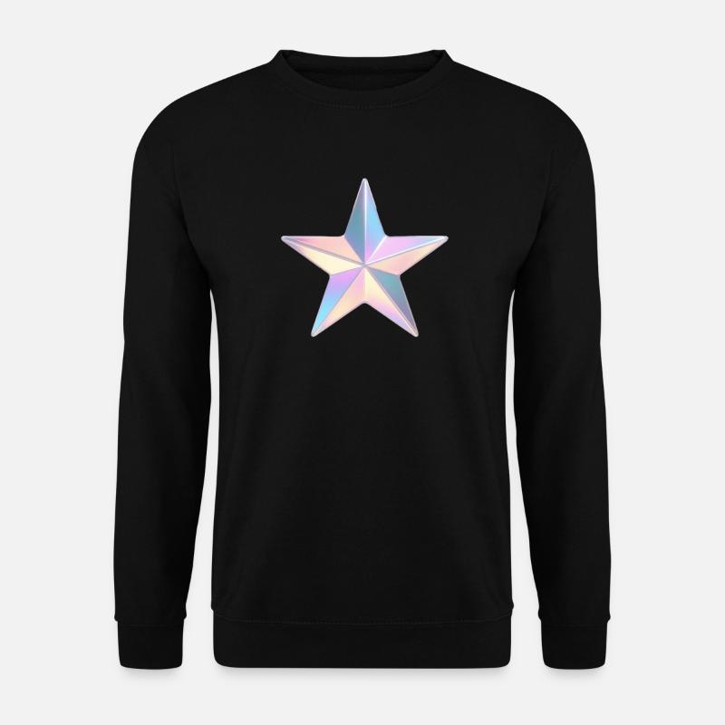 Pastel Iridezed Star - Unisex Sweatshirt - black
