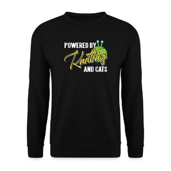 Propulsé par le tricot et la vie humoristique des chats - Sweat-shirt Unisexe - noir - Devant - Alina (178cm) & Michal (187cm)