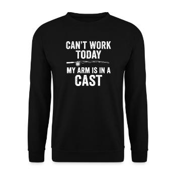 I Can't Work Today My Arm Is In A Cast Angler - Unisex Sweatshirt - black - Front - Alina (178cm) & Michal (187cm)