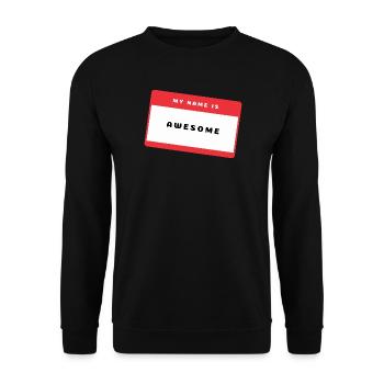 Awesome Namensschild - Unisex Pullover - Schwarz - Vorne - Alina (178cm) & Michal (187cm)
