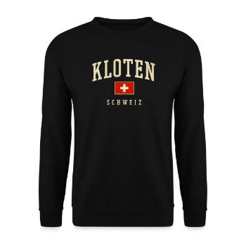 Kloten Schweiz Retro-Logo - Unisex Pullover - Schwarz - Vorne - Alina (178cm) & Michal (187cm)