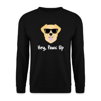 Hey Paws Up, lustiger Golden Retriever Hundemama, Papa - Unisex Pullover - Schwarz - Vorne - Alina (178cm) & Michal (187cm)