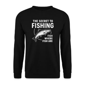 The Secret To Fishing Saying Angler Fishing Humor - Unisex Sweatshirt - black - Front - Alina (178cm) & Michal (187cm)