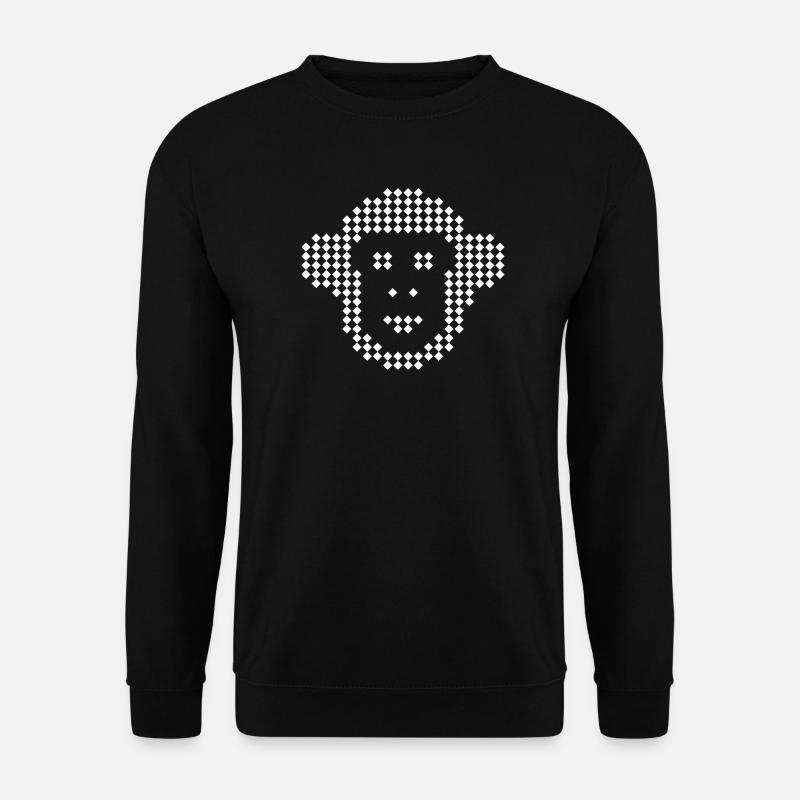 Pixel Monkey Diamant-Emblem - Unisex Pullover - Schwarz