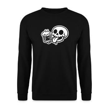Skeleton Beer Glass Funny - Unisex Sweatshirt - black - Front - Alina (178cm) & Michal (187cm)