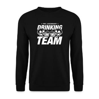 Drinking Team Skelett Bier - Unisex Pullover - Schwarz - Vorne - Alina (178cm) & Michal (187cm)