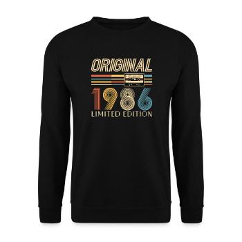 40th Birthday 40th Anniversary Original 1986 - Unisex Sweatshirt - black - Front - Alina (178cm) & Michal (187cm)
