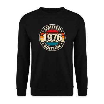 Limited Edition 1976 50. Geburtstag - Unisex Pullover - Schwarz - Vorne - Alina (178cm) & Michal (187cm)
