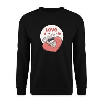 Koala Coeur en Couleurs - Sweat-shirt Unisexe - noir - Devant - Alina (178cm) & Michal (187cm)
