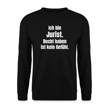 Ich bin Jurist – Recht haben - Unisex Pullover - Schwarz - Vorne - Alina (178cm) & Michal (187cm)
