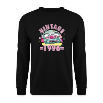 30th Birthday Vintage 1996 90s Retro Style Ladies - Unisex Sweatshirt - black - Front - Alina (178cm) & Michal (187cm)