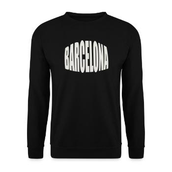 Barcelona Large Logo - Unisex Sweatshirt - black - Front - Alina (178cm) & Michal (187cm)