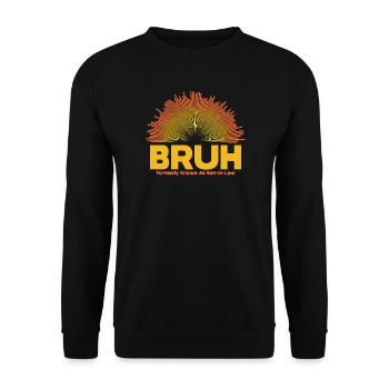 Bruh Sunburst Logo - Son-In-Law - Unisex Sweatshirt - black - Front - Alina (178cm) & Michal (187cm)