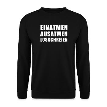 Inspire, expire, crie - Sweat-shirt Unisexe - noir - Devant - Alina (178cm) & Michal (187cm)