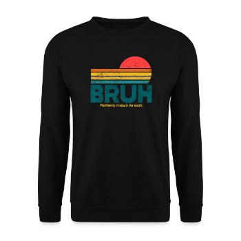 Coucher de soleil rétro Bruh Mama - Sweat-shirt Unisexe - noir - Devant - Alina (178cm) & Michal (187cm)