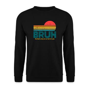 Bruh Sunset Retro Meme Design - Unisex Sweatshirt - black - Front - Alina (178cm) & Michal (187cm)