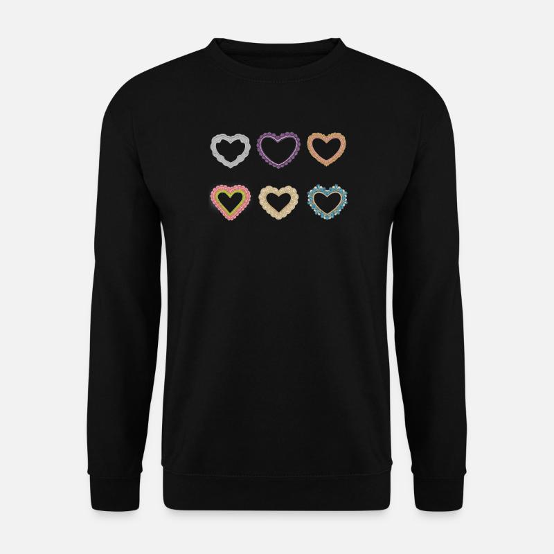 Filigrane Spitzenherzen - Unisex Pullover - Schwarz