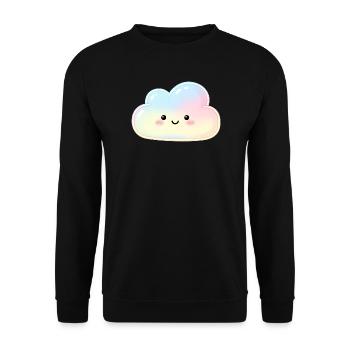 Pastel Cloud with Cute Face Sleep Cloud - Unisex Sweatshirt - black - Front - Alina (178cm) & Michal (187cm)