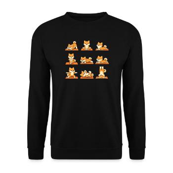 Shiba Inu Yoga Poses for Dog Fans - Unisex Sweatshirt - black - Front - Alina (178cm) & Michal (187cm)