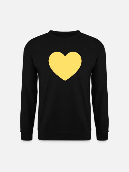 gelbes Herz gelb Geschenk Valentinstag - Unisex Pullover - Schwarz
