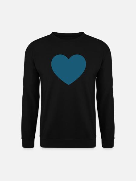blue heart gift valentine's day - Unisex Sweatshirt - black
