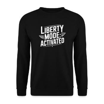 Liberty Mode: Activated - Unisex Sweatshirt - black - Front - Alina (178cm) & Michal (187cm)