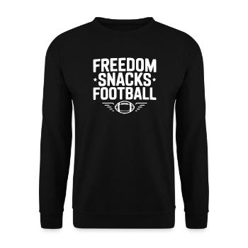 Freedom, Snacks, Football - Unisex Sweatshirt - black - Front - Alina (178cm) & Michal (187cm)