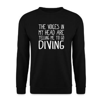 The voices in my head are telling me to go diving - Unisex Pullover - Schwarz - Vorne - Alina (178cm) & Michal (187cm)