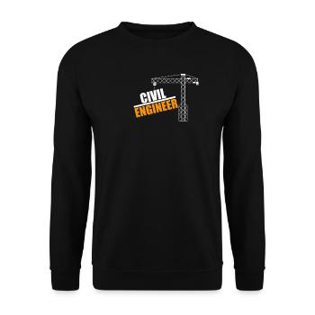 Motif de grue d’ingénieur civil - Sweat-shirt Unisexe - noir - Devant - Alina (178cm) & Michal (187cm)