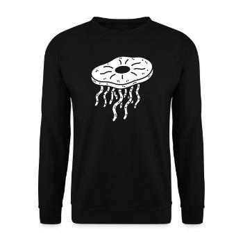 Minimalist Kombucha SCoby Tea Jellyfish - Unisex Sweatshirt - black - Front - Alina (178cm) & Michal (187cm)