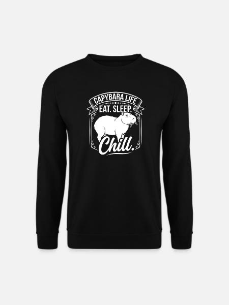 Capybara Life: Eat Sleep Chill - Unisex Sweatshirt - black