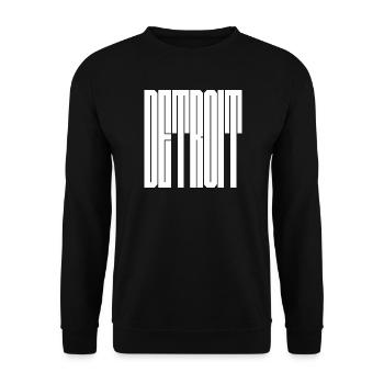 Detroit USA City Logo - Unisex Pullover - Schwarz - Vorne - Alina (178cm) & Michal (187cm)
