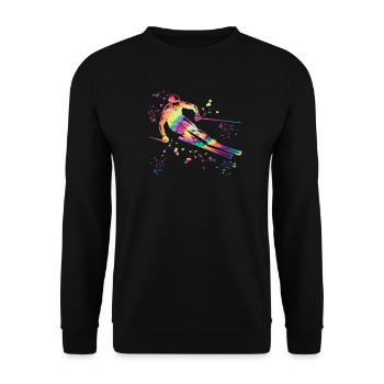 Alpine skiing Winter sports Nordic skiing - Unisex Sweatshirt - black - Front - Alina (178cm) & Michal (187cm)