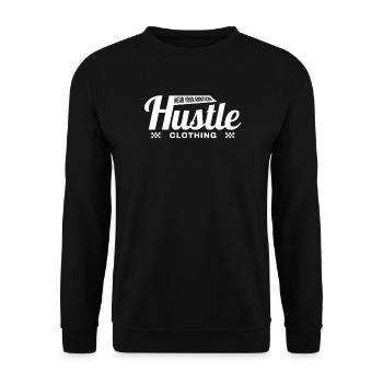 Vintage Hustle Clothing Hoodie – Streetwear Badge - Unisex Sweatshirt - black - Front - Alina (178cm) & Michal (187cm)