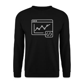 Web Analyse Chart Coding Browser Vektor - Unisex Pullover - Schwarz - Vorne - Alina (178cm) & Michal (187cm)