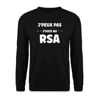 Jpeux pas j'suis au RSA - Sweat-shirt Unisexe - noir - Devant - Alina (178cm) & Michal (187cm)