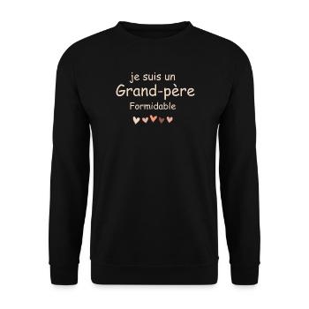 Ich bin ein Urgroßvater - Unisex Pullover - Schwarz - Vorne - Alina (178cm) & Michal (187cm)