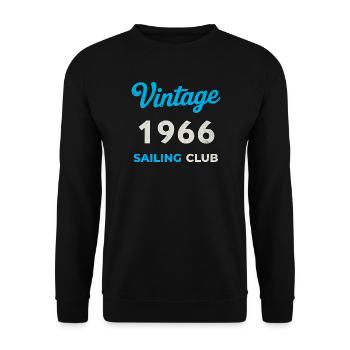 Vintage 1966 – Sailing Club Retro Birth Year - Unisex Sweatshirt - black - Front - Alina (178cm) & Michal (187cm)