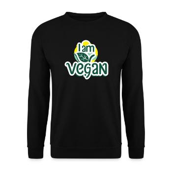 I'm vegan. - Unisex Sweatshirt - black - Front - Alina (178cm) & Michal (187cm)