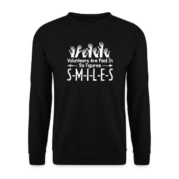 Social Worker Quote Six Figures Smiles Social - Unisex Sweatshirt - black - Front - Alina (178cm) & Michal (187cm)