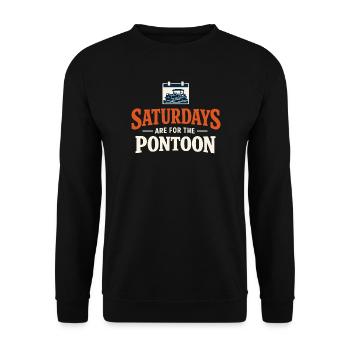 Pontoon Party Pontoon Crew Pontoon Boot - Unisex Pullover - Schwarz - Vorne - Alina (178cm) & Michal (187cm)