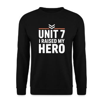 Unité 7 J’ai élevé ma fierté parentale de héros - Sweat-shirt Unisexe - noir - Devant - Alina (178cm) & Michal (187cm)
